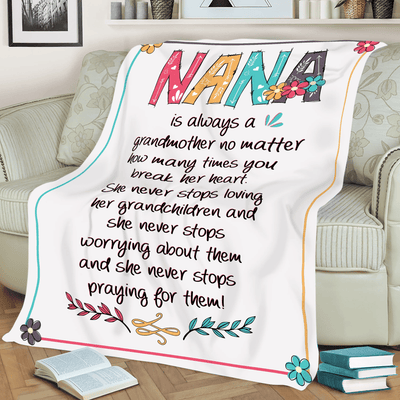 Personalized Nana Blanket, Custom Nickname Grandma Blanket