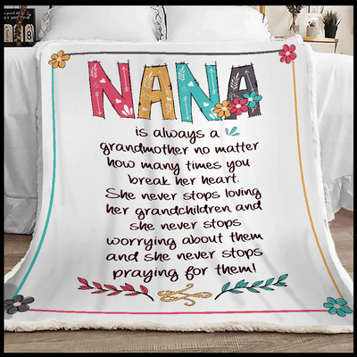 Personalized Nana Blanket, Custom Nickname Grandma Blanket
