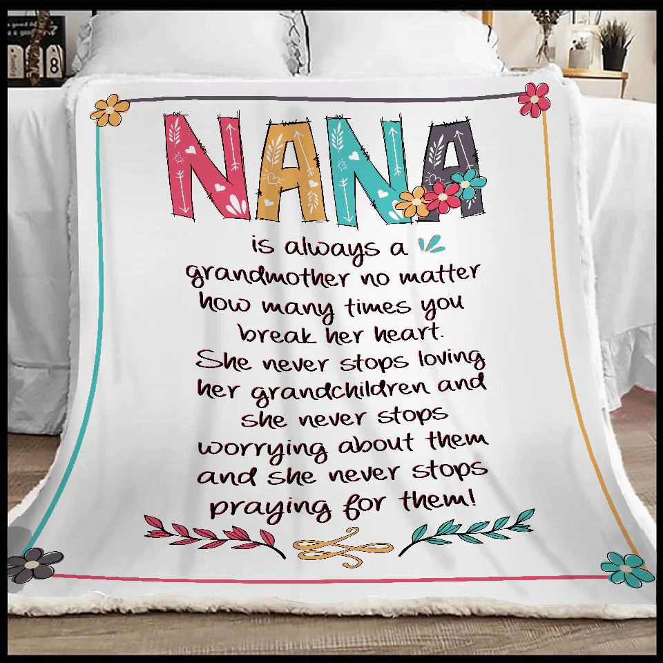 Personalized Nana Blanket, Custom Nickname Grandma Blanket