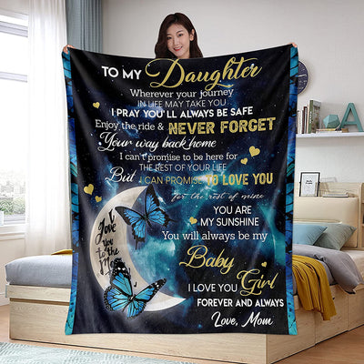 Daughter Gift From Mom - Blanket Gift For Her Girls Women Present For Back To School Birthday Graduation Christmas Anniversary