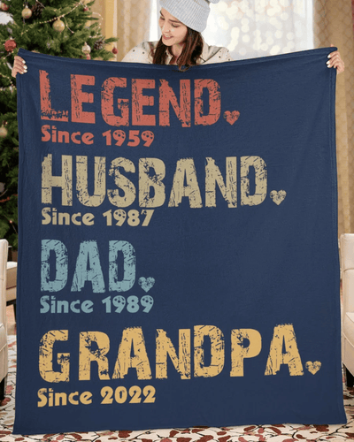 Legend Est Husband Est Dad Est Papa Est Blanket