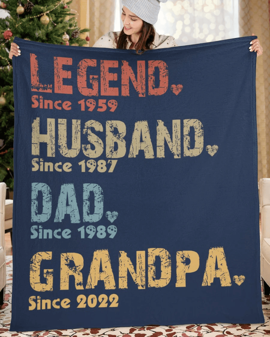 Legend Est Husband Est Dad Est Papa Est Blanket