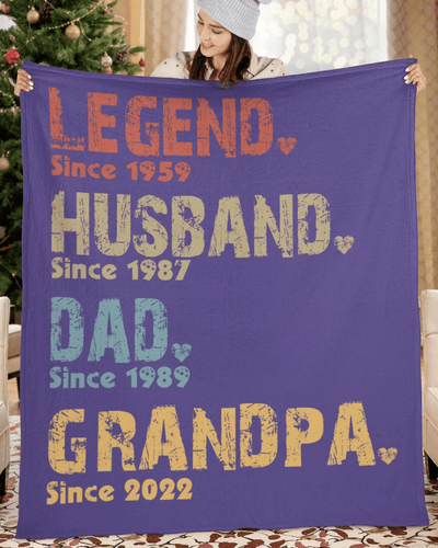 Legend Est Husband Est Dad Est Papa Est Blanket