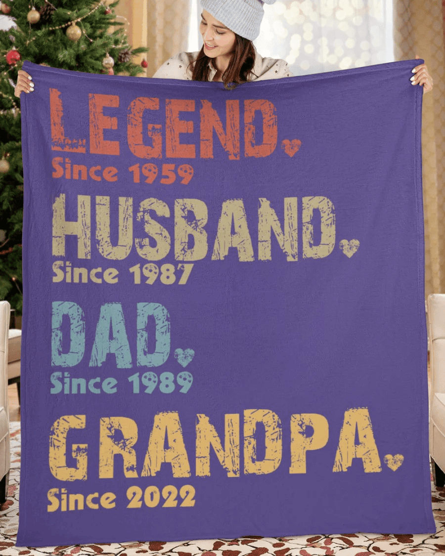 Legend Est Husband Est Dad Est Papa Est Blanket