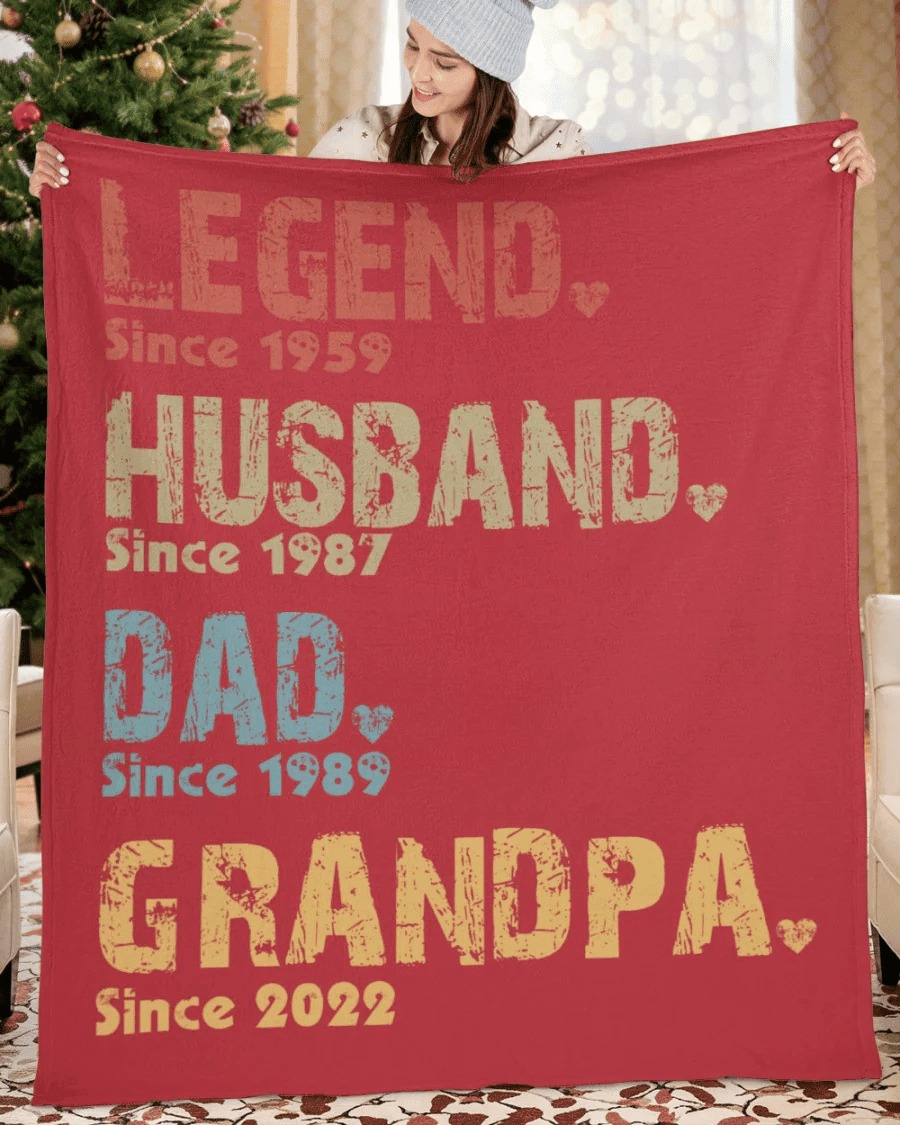 Legend Est Husband Est Dad Est Papa Est Blanket