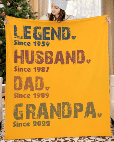 Legend Est Husband Est Dad Est Papa Est Blanket