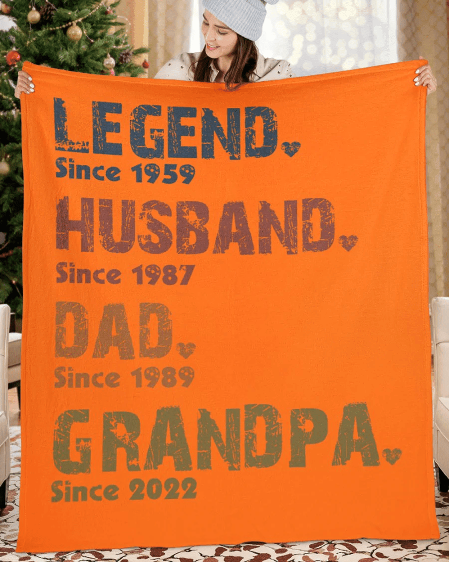 Legend Est Husband Est Dad Est Papa Est Blanket