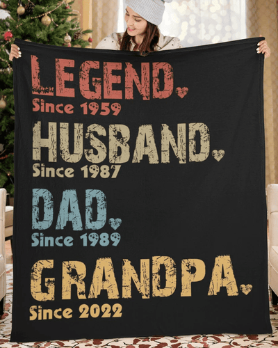 Legend Est Husband Est Dad Est Papa Est Blanket