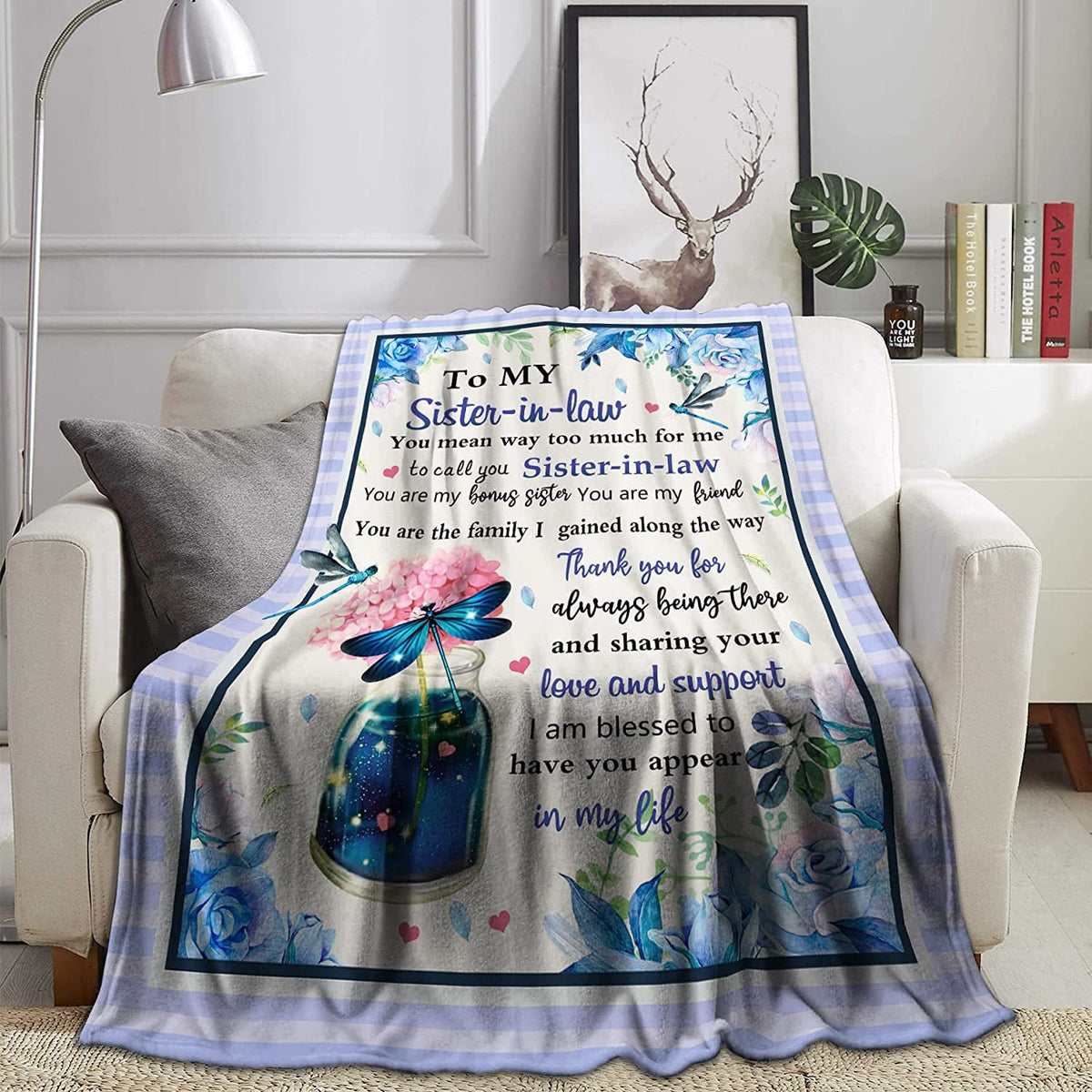 Sister In Law Gifts Blanket Gifts For Sister In Law Bonus Sister Gifts For Birthday Christmas Wedding Engagement Throw Blankets Flannel Fleece Soft Warm Cozy For Bed Sofa Couch