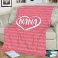 Blanket Gift For Grandma - Nana Heart Customized Name with Kid's Name Personalized Blanket
