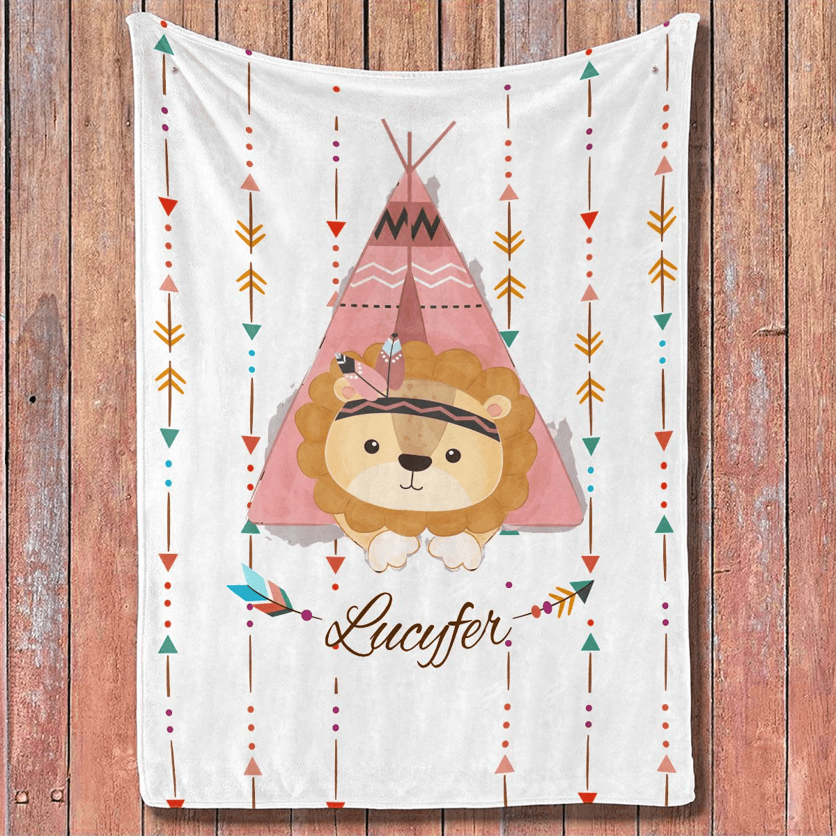 Personalized Baby Blankets with name, Elephant,Lion, Tiger, Fox baby blanket White color for boy and girl baby