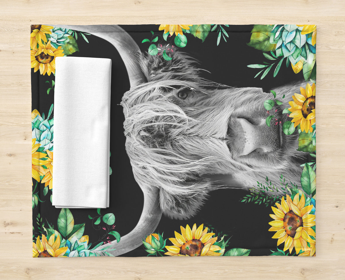 Highland Cow Sherpa Blanket Twin Yellow Sunflower Throw Blanket Boho Tribal Bull Plush Bed Blanket For Kids
