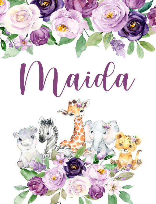 Personalized Baby Girl Blanket Monogrammed Baby Blanket Girl -Floral Safari Baby Name Blanket