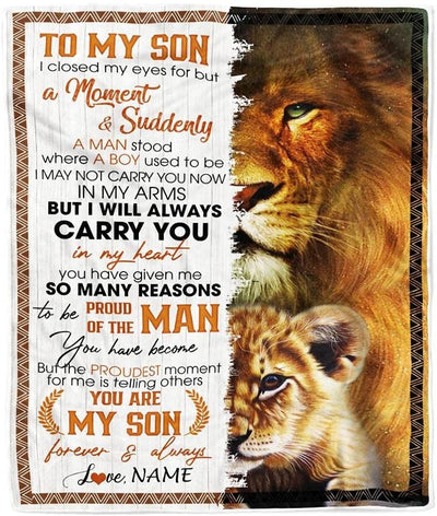 Personalized Blanket - To My Son From Mom Blanket Gift For Mother Day Father Day Thanksgiving Halloween Fall Holidays Birthdays Memorial Day Valentine's Day