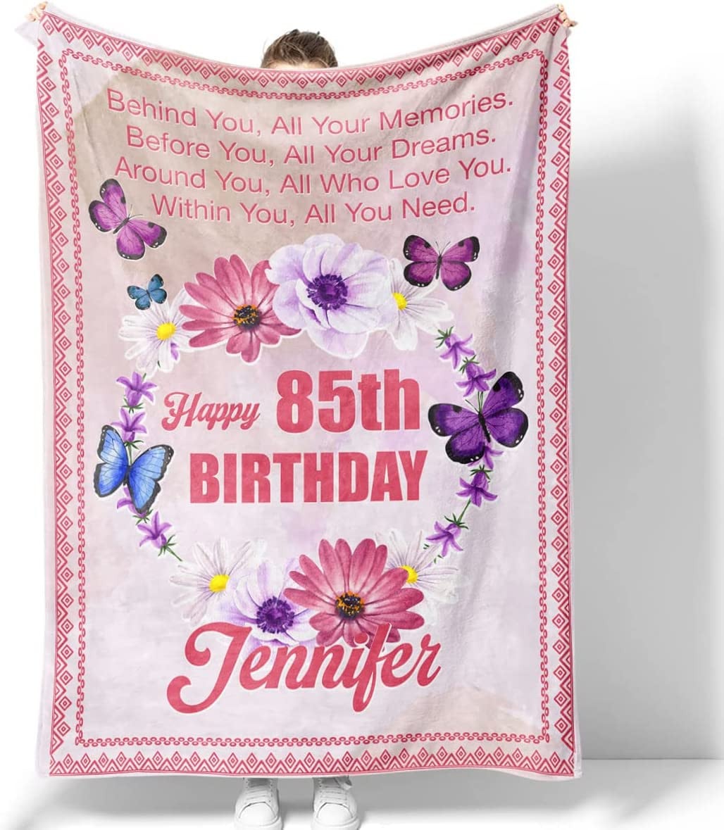 85th s Blanket For Women Her Wife Sister Mom Friends Grandmother Coworker Boss Personalized Turning 85 Birthday Throw