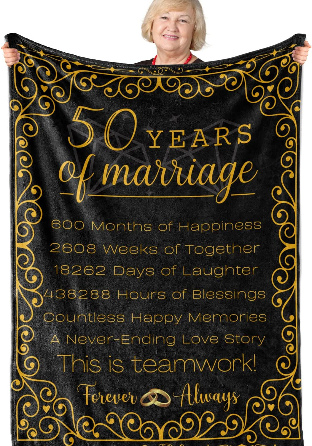 50th Anniversary Blanket 50th Wedding For Wife Husband Hubby Wiffy Couple Parents Grandparents Golden Wedding Valentine���S Gifts Anniversary Blanket Gifts