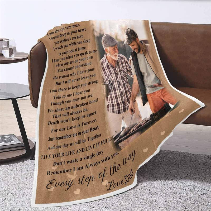 Custom Memorial Blankets with Photos for Loss of Mother Dad Grandma in Heaven Sympathy Bereavement Angel Blanket