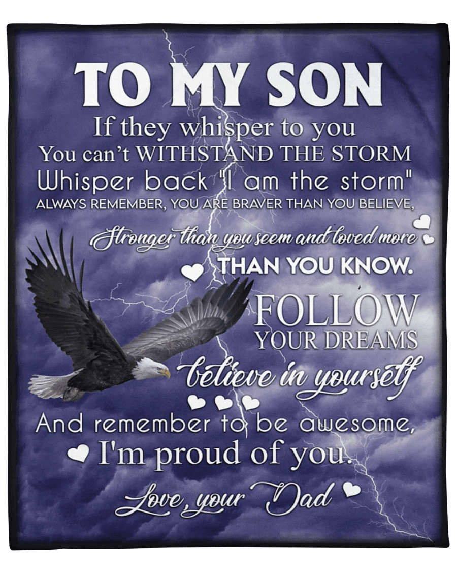 Personalized Blanket - To My Son/Grandson/Daughter/Granddaughter I Love You - Lion Blanket