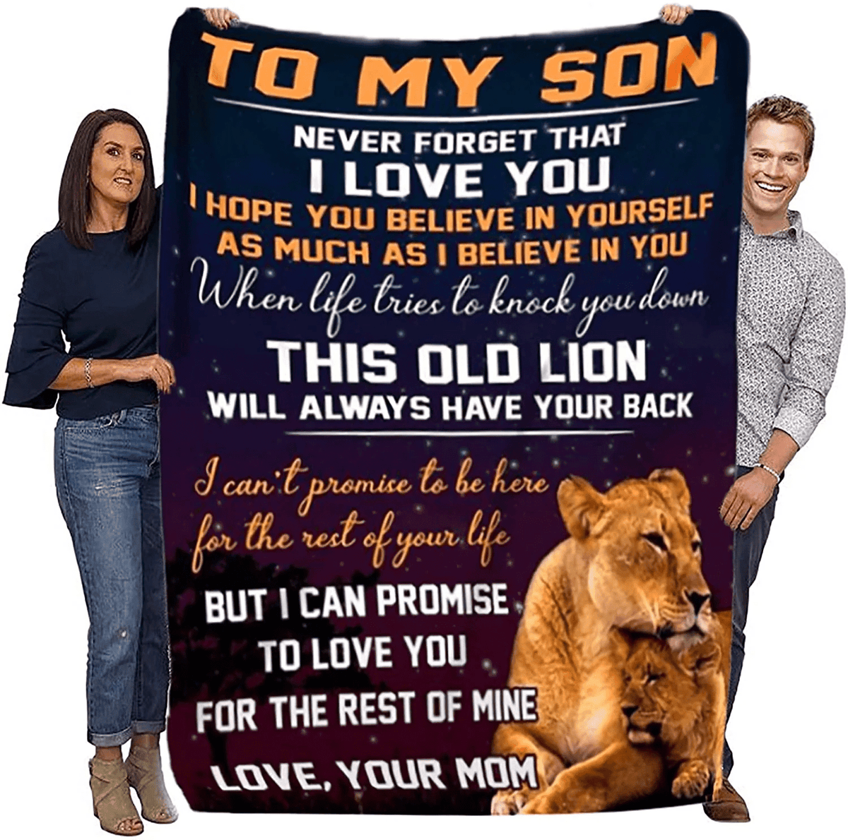 Personalized Blanket - To My Son/Grandson/Daughter/Granddaughter I Love You - Lion Blanket