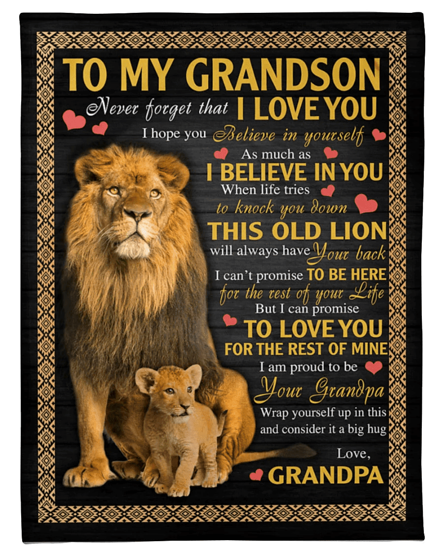 Personalized Blanket - To My Son/Grandson/Daughter/Granddaughter I Love You - Lion Blanket