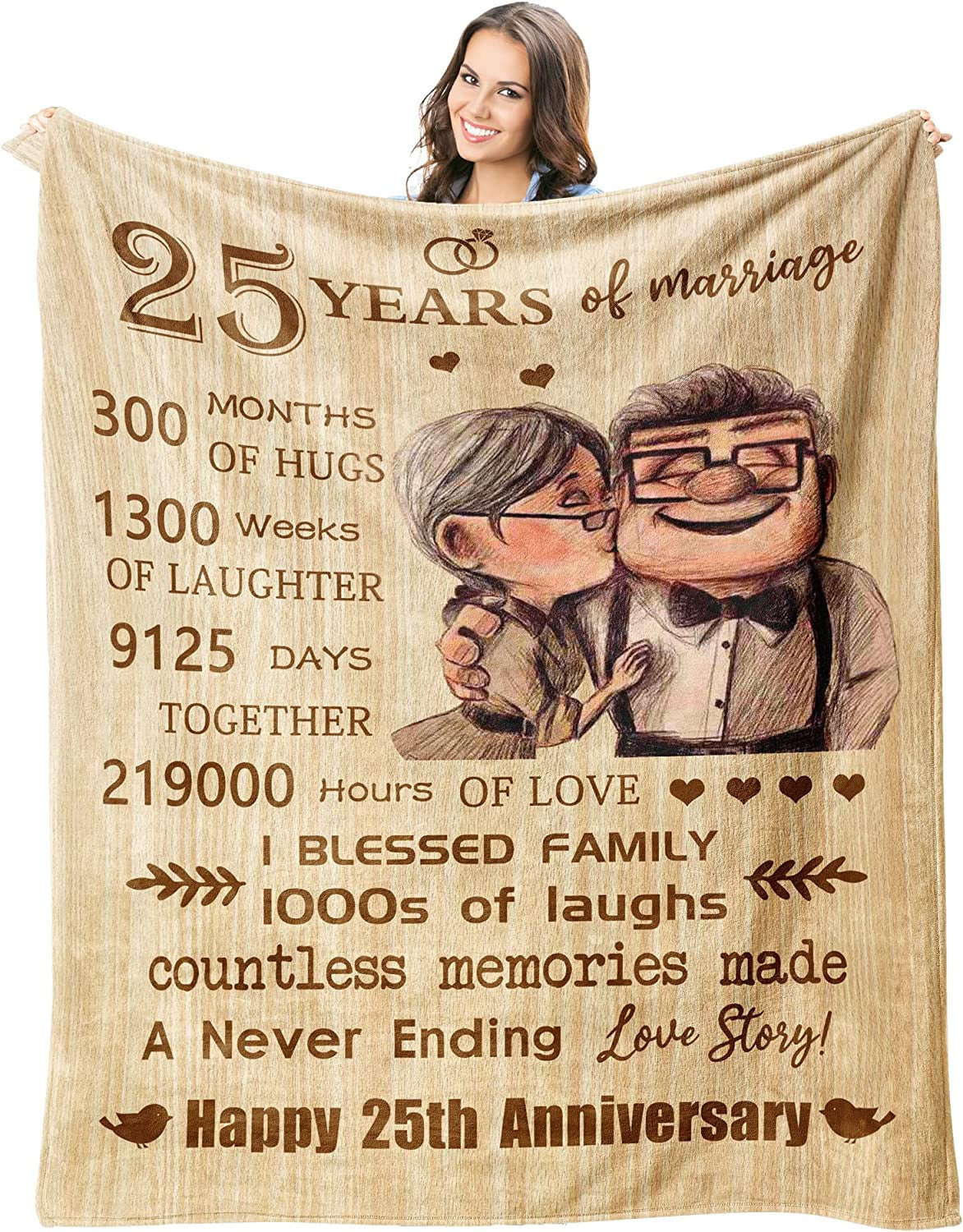 50th Anniversary Blanket Gifts 25 Years of Marriage Gifts for Dad Mom Friends Grandparents - 30th Wedding Anniversary Blanket Gifts for Husband Wife