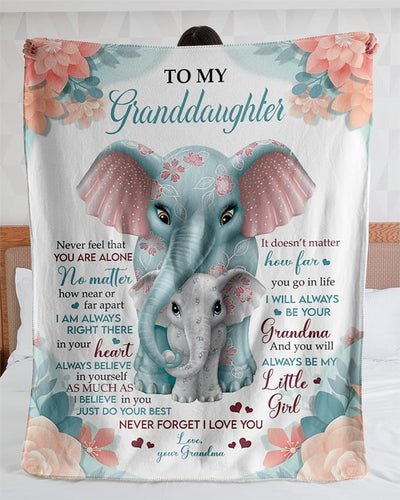 Personalized Blanket - To My Granddaughter Blanket Gift From Grandma, Hug This Blanket Gift For Birthday, Christmas, Anniversary