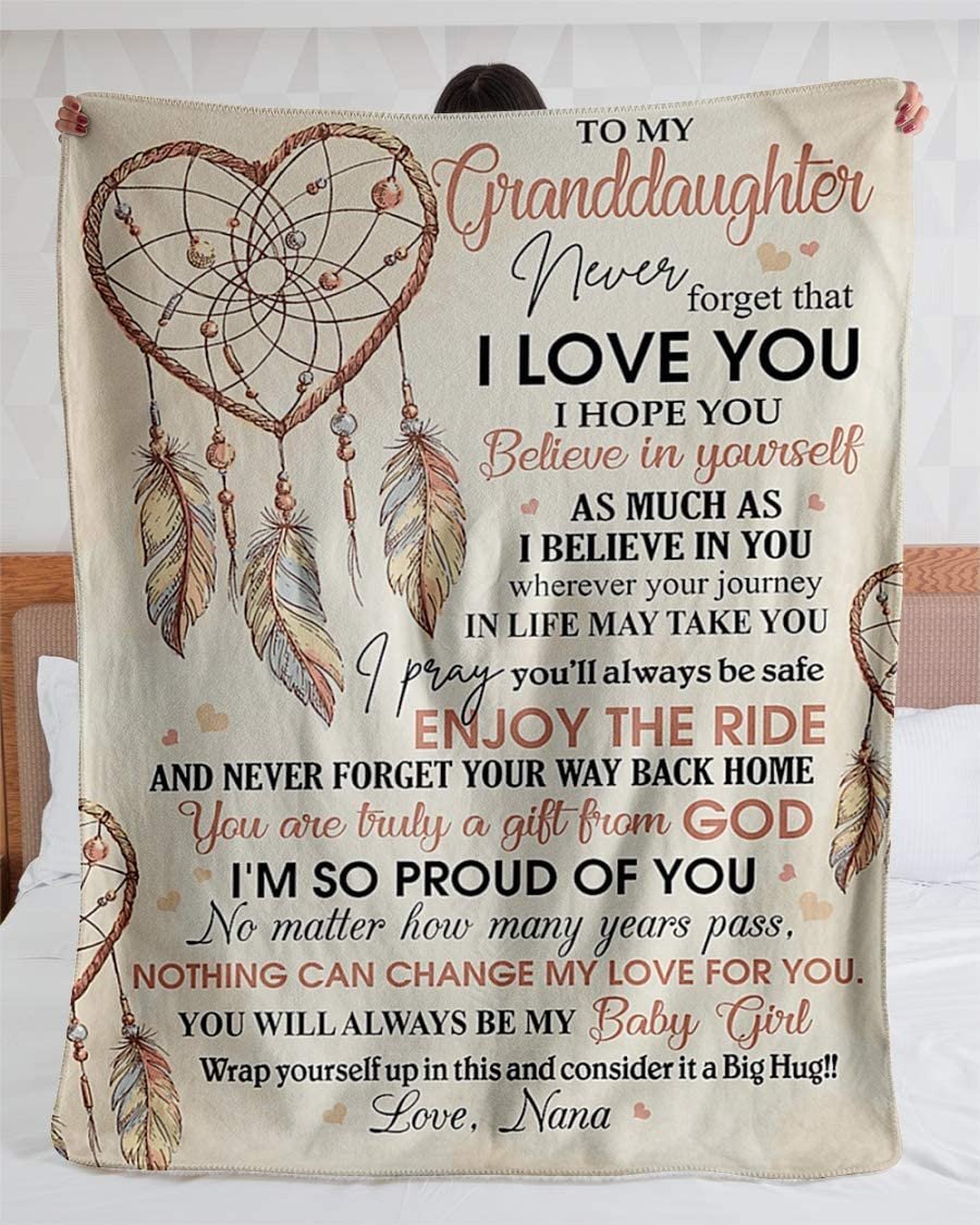 Personalized Blanket - To My Granddaughter Blanket Gift From Grandma, Hug This Blanket Gift For Birthday, Christmas, Anniversary
