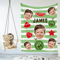 Watermelon Blanket Custom Baby Face On Blanket Cute Kindergarten Blanket Custom Photo