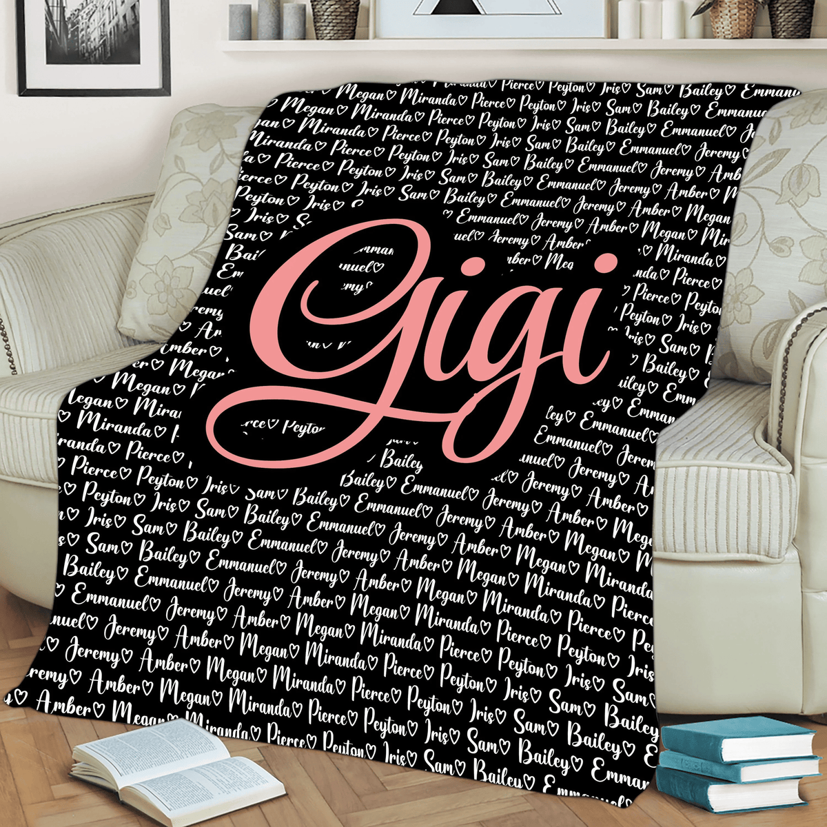 Gigi Blanket, Gigi Blanket With Grandkids Names, Gigi We Hugged This Blanket