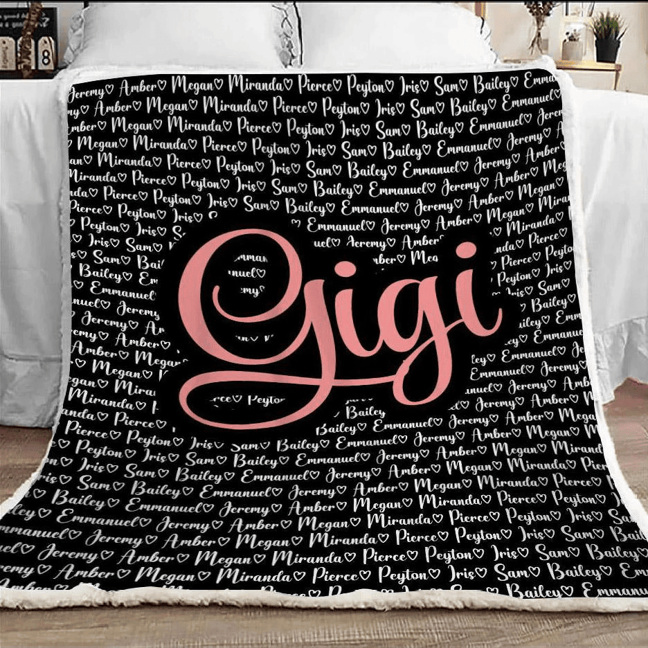 Gigi Blanket, Gigi Blanket With Grandkids Names, Gigi We Hugged This Blanket