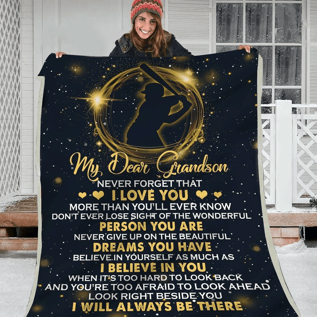 Gift Blanket For Grandson-Look Right Beside You