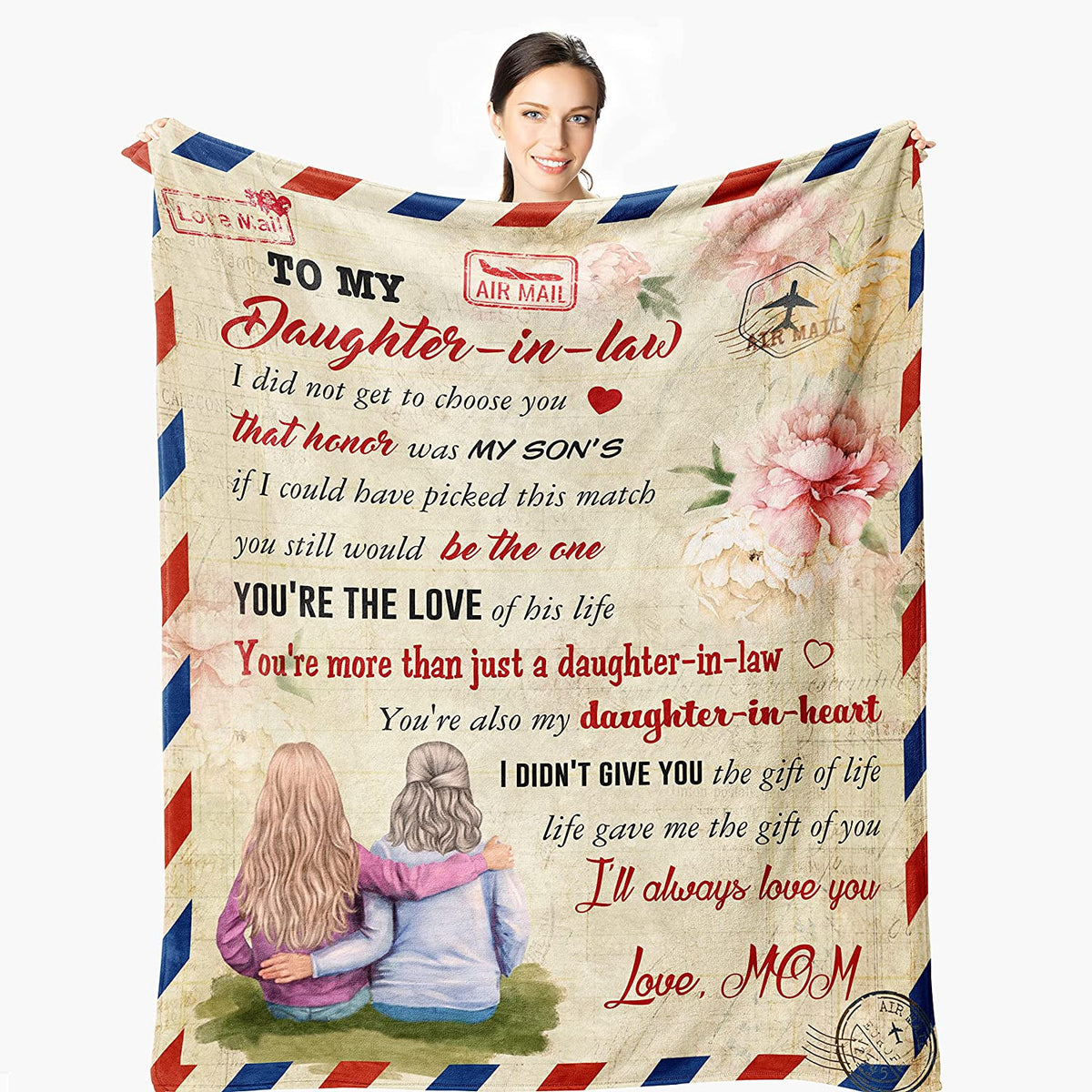 To My Daughter-In-Law Blanket From Moms Daughter In Law Gift Ideas Birthday Gifts For Daughter In Law Flannel Fleece Throw Blankets Anniversary Wedding Presents Bedroom Sofa