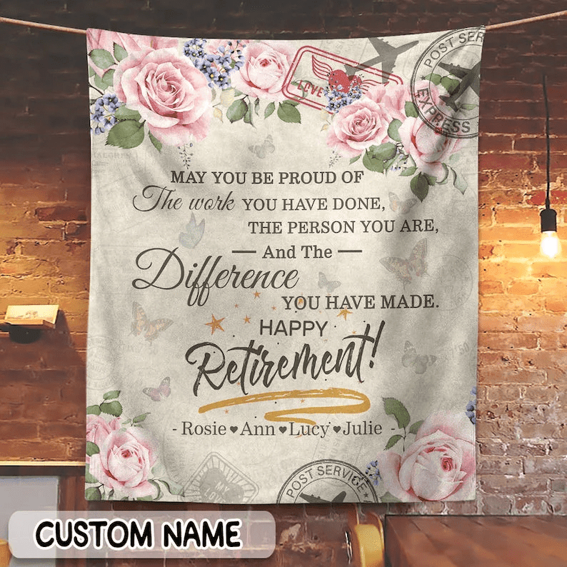 Personalized Retirement Gifts For Women Happy Retirement Blanket Mom Retirement Nurse Retirement Coworker Retirement Retirement Gift