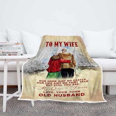 Valentine Day Gift To My Queen Forever, To My Wife Customized Blanket, Gift For Couples, Birthday Anniversary Gift, Couple Love Fleece Quilt