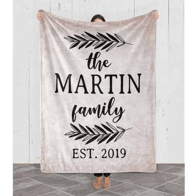 Personalized Family Name Blanket Housewarming Gift Mother's Day Gift Father's Day Gift Gift For Parents Grandparents Custom Gift For Couples