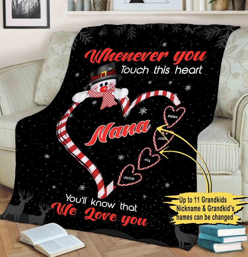 We Love You Customized Grandparents Blanket Fleece Gift For Birthday Gift Personalized Fleece Blanket For Grandparents Day Custom Gift