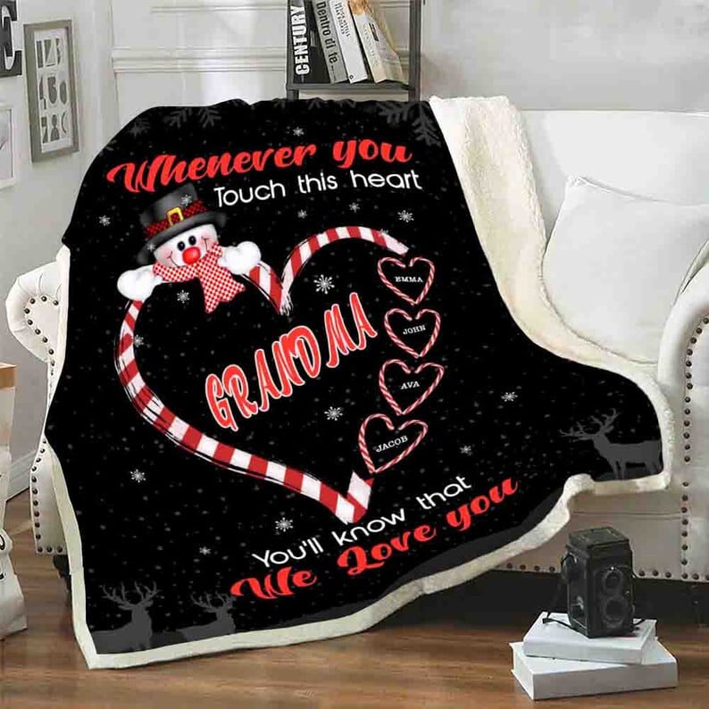 We Love You Customized Grandparents Blanket Fleece Gift For Birthday Gift Personalized Fleece Blanket For Grandparents Day Custom Gift