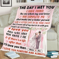Customized I Love You Forever And Always Couples Blanket, Couples Fleece Blanket Gift For Birthday, Anniversary, Gift From Hubby Custom Gift
