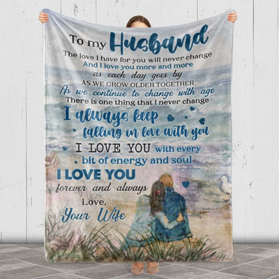 To My Husband I Love You Fleece Blanket, Gift From Wife, Blanket For Husband, Gift For Hubby, Anniversary, Birthday, Christmas Gift For Him