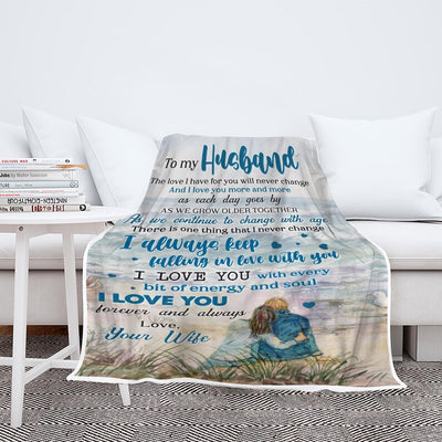 To My Husband I Love You Fleece Blanket, Gift From Wife, Blanket For Husband, Gift For Hubby, Anniversary, Birthday, Christmas Gift For Him