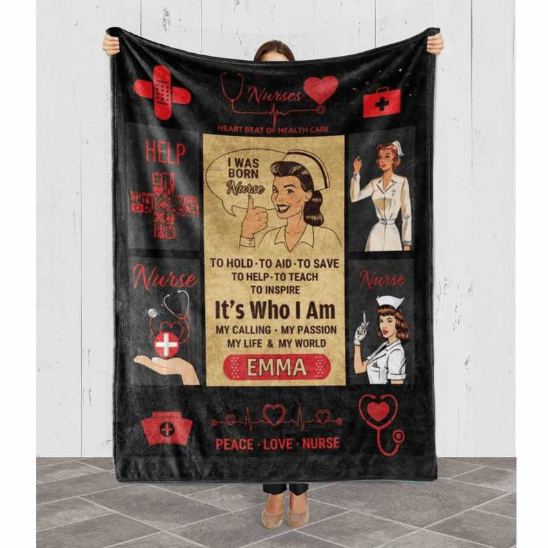 Personalized Registered Nurse Blanket Registered Nurse Gift Nurse Day Gift Custom Gift For Nurse Birthday Gift Nurse Blanket For Nurse