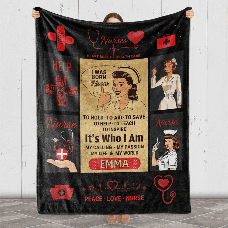 Personalized Registered Nurse Blanket Registered Nurse Gift Nurse Day Gift Custom Gift For Nurse Birthday Gift Nurse Blanket For Nurse