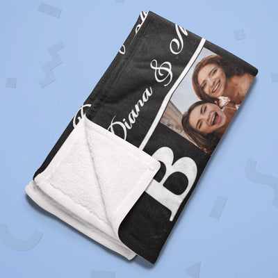 Best Friends Forever Personalized Photo Blanket Gift For Friends/Sister For Friendship Day, True Friends Are Never Apart Custom Gift For Her