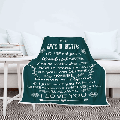 To My Special Sister I Love You Personalized Blanket, Gift For Bestie, To My Sister Blanket, Custom Gift For Sister Sister To Sister Gift