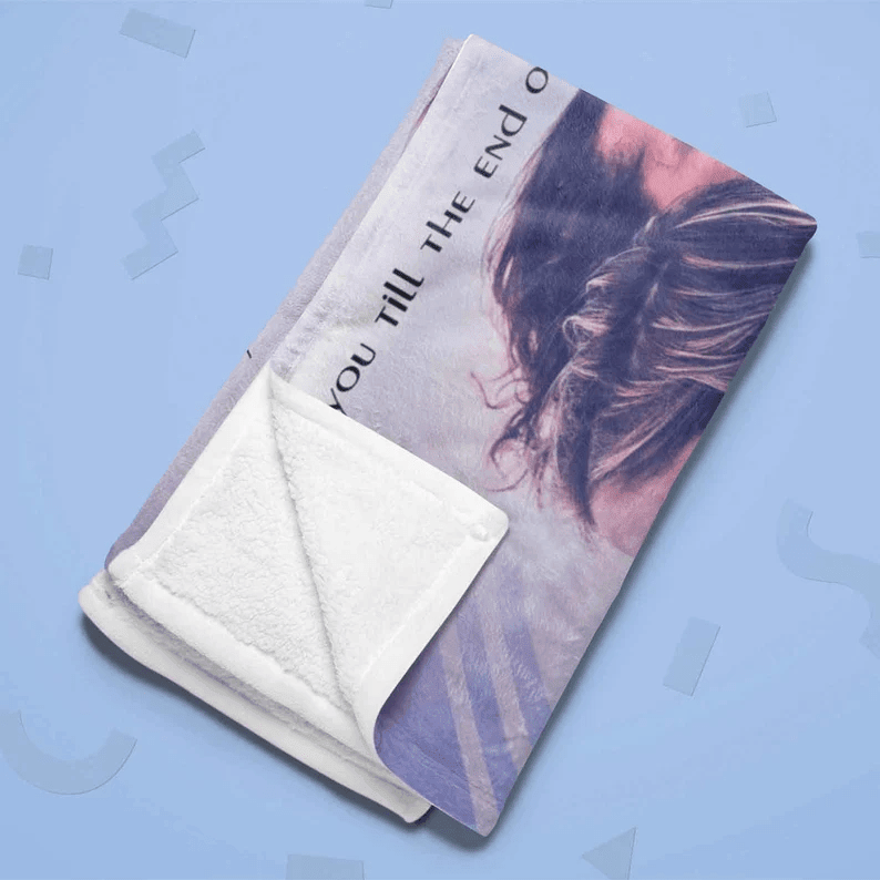 Forever & Always Couples Fleece Blanket I Love You Till The End Of Time Customized Personalized Photo Blanket For Couples Gift For Birthday