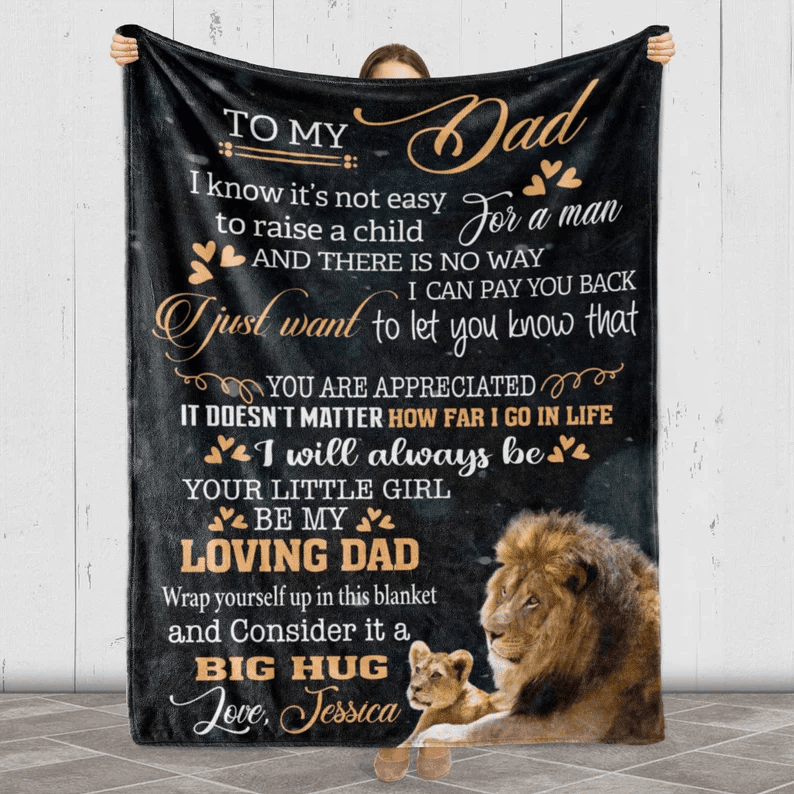 To My Dad You're Appreciated Customized Blanket Fathers Day Gift For Dad Gift For Dads From Daughter/Son To My Dad Custom Blanket With Quote