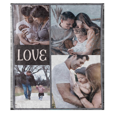 Family Photo Blanket Customized Customized Picture Throw Blanket for Adults Kids Memorial Gift for Anniversary Day Custom Collage Blanket