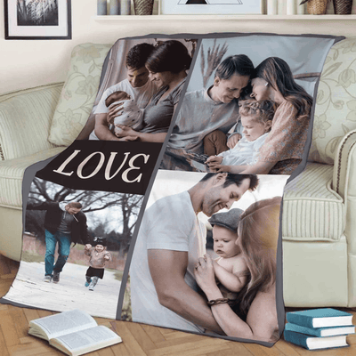 Family Photo Blanket Customized Customized Picture Throw Blanket for Adults Kids Memorial Gift for Anniversary Day Custom Collage Blanket