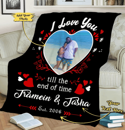 Valentine Day Gift For Wife Customized Photo Blanket, Gift For Couples, Gift From Husband, Birthday Gift, I Love You Quilt, Romantic Gifts
