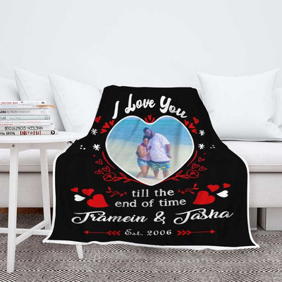 Valentine Day Gift For Wife Customized Photo Blanket, Gift For Couples, Gift From Husband, Birthday Gift, I Love You Quilt, Romantic Gifts